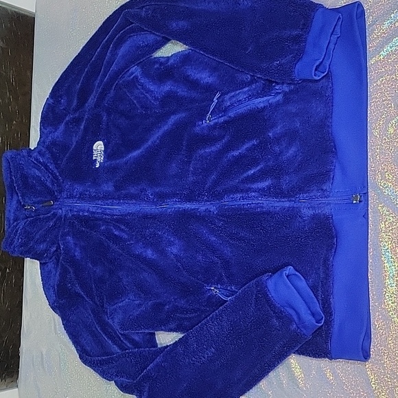 Y2K The Northface Teddy Bear 'Osito' Zip Up Jacket Coat Dark Royal Blue SZ:M - Picture 7 of 10
